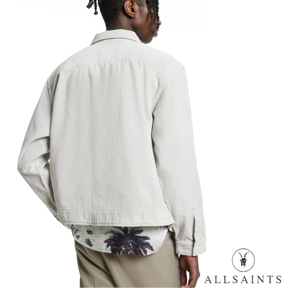 ALLSAINTS **NWT** Clifton Cotton Corduroy Jacket in Cool Grey - Picture 3 of 7